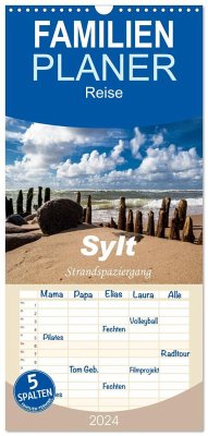 Familienplaner 2024 - Sylt - Strandspaziergang mit 5 Spalten (Wandkalender, 21 x 45 cm) CALVENDO