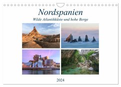Nordspanien, wilde Atlantikküste und hohe Berge (Wandkalender 2024 DIN A4 quer), CALVENDO Monatskalender