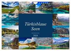 Türkisblaue Seen (Wandkalender 2024 DIN A4 quer), CALVENDO Monatskalender
