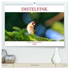 Distelfink (hochwertiger Premium Wandkalender 2024 DIN A2 quer), Kunstdruck in Hochglanz