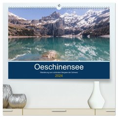 Wanderung zum Oeschinensee (hochwertiger Premium Wandkalender 2024 DIN A2 quer), Kunstdruck in Hochglanz