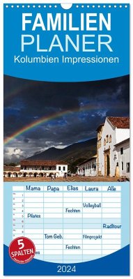 Familienplaner 2024 - Kolumbien Impressionen mit 5 Spalten (Wandkalender, 21 x 45 cm) CALVENDO