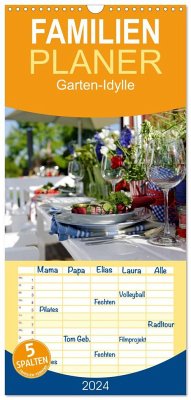 Familienplaner 2024 - Garten-Idylle 2024 mit 5 Spalten (Wandkalender, 21 x 45 cm) CALVENDO