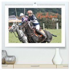 Pferdesport Polo (hochwertiger Premium Wandkalender 2024 DIN A2 quer), Kunstdruck in Hochglanz