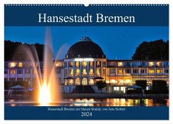 Hansestadt Bremen zur blauen Stunde (Wandkalender 2024 DIN A2 quer), CALVENDO Monatskalender