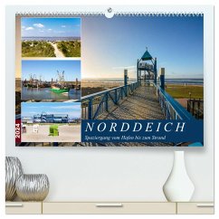 Norddeich Spaziergang vom Hafen bis zum Strand (hochwertiger Premium Wandkalender 2024 DIN A2 quer), Kunstdruck in Hochglanz