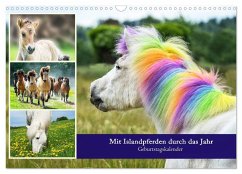 Mit Islandpferden durch das Jahr Geburtstagskalender (Wandkalender 2024 DIN A3 quer), CALVENDO Monatskalender - Beuck, Angelika