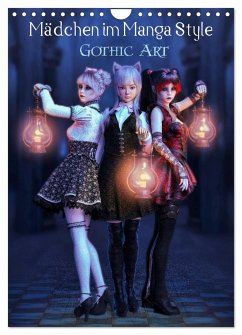 Mädchen im Manga Style (Gothic Art) (Wandkalender 2024 DIN A4 hoch), CALVENDO Monatskalender