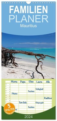 Familienplaner 2024 - Mauritius mit 5 Spalten (Wandkalender, 21 x 45 cm) CALVENDO