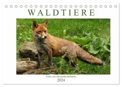 Waldtiere (Tischkalender 2024 DIN A5 quer), CALVENDO Monatskalender
