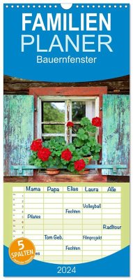 Familienplaner 2024 - Bauernfenster mit 5 Spalten (Wandkalender, 21 x 45 cm) CALVENDO