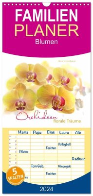 Familienplaner 2024 - Orchideen florale Träume mit 5 Spalten (Wandkalender, 21 x 45 cm) CALVENDO