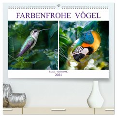 Farbenfrohe Vögel - Exoten ARTWORK (hochwertiger Premium Wandkalender 2024 DIN A2 quer), Kunstdruck in Hochglanz