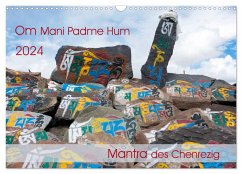 Om Mani Padme Hum ¿ Mantra des Chenrezig (Wandkalender 2024 DIN A3 quer), CALVENDO Monatskalender