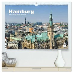 Hamburg Stadt an der Alster und Elbe (hochwertiger Premium Wandkalender 2024 DIN A2 quer), Kunstdruck in Hochglanz
