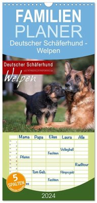 Familienplaner 2024 - Deutscher Schäferhund - Welpen mit 5 Spalten (Wandkalender, 21 x 45 cm) CALVENDO - Schiller, Petra