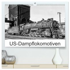 US-Dampflokomotiven (hochwertiger Premium Wandkalender 2024 DIN A2 quer), Kunstdruck in Hochglanz