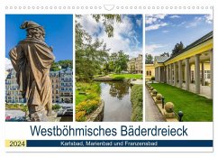 Westböhmisches Bäderdreieck - Karlsbad, Marienbad und Franzensbad (Wandkalender 2024 DIN A3 quer), CALVENDO Monatskalender - Viola, Melanie