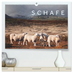 Schafe - Raues Wetter, weiche Wolle (hochwertiger Premium Wandkalender 2024 DIN A2 quer), Kunstdruck in Hochglanz