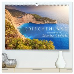 Griechenland - Malerische Küsten auf Zakynthos und Lefkada (hochwertiger Premium Wandkalender 2024 DIN A2 quer), Kunstdruck in Hochglanz