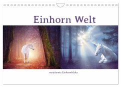 Einhorn Welt - verträumte Einhornbilder (Wandkalender 2024 DIN A4 quer), CALVENDO Monatskalender