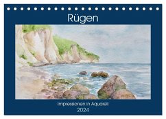 Rügen Impressionen in Aquarell (Tischkalender 2024 DIN A5 quer), CALVENDO Monatskalender