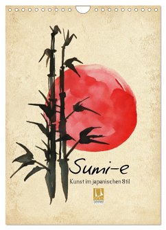 Sumi-e Kunst im japanischen Stil (Wandkalender 2024 DIN A4 hoch), CALVENDO Monatskalender - Lucia