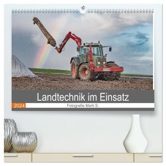 Landtechnik im Einsatz (hochwertiger Premium Wandkalender 2024 DIN A2 quer), Kunstdruck in Hochglanz