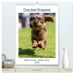 Dackel-Raserei (hochwertiger Premium Wandkalender 2024 DIN A2 hoch), Kunstdruck in Hochglanz