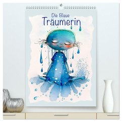 Die Blaue Träumerin (hochwertiger Premium Wandkalender 2024 DIN A2 hoch), Kunstdruck in Hochglanz