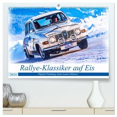 Rallye-Klassiker auf Eis (hochwertiger Premium Wandkalender 2024 DIN A2 quer), Kunstdruck in Hochglanz - Glineur, Jean-Louis