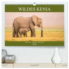 Wildes Kenia (hochwertiger Premium Wandkalender 2024 DIN A2 quer), Kunstdruck in Hochglanz - Schikore, Martina