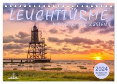Leuchttürme - Wächter der Küsten (Tischkalender 2024 DIN A5 quer), CALVENDO Monatskalender