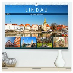 Lindau - Bayerische Riviera (hochwertiger Premium Wandkalender 2024 DIN A2 quer), Kunstdruck in Hochglanz
