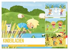 KINDERLACHEN - Fröhlich durch das Jahr - Ein Kinderkalender (Wandkalender 2024 DIN A2 quer), CALVENDO Monatskalender