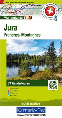 Jura Franches-Montagnes Nr. 15 Touren-Wanderkarte 1:50 000