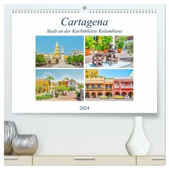 Cartagena - Stadt an der Karibikküste Kolumbiens (hochwertiger Premium Wandkalender 2024 DIN A2 quer), Kunstdruck in Hochglanz