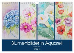 Blumenbilder in Aquarell (Wandkalender 2024 DIN A4 quer), CALVENDO Monatskalender