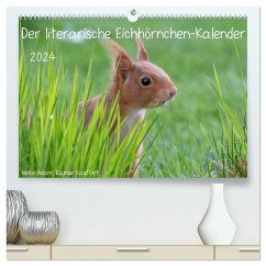 Der literarische Eichhörnchen-Kalender (hochwertiger Premium Wandkalender 2024 DIN A2 quer), Kunstdruck in Hochglanz