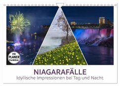 NIAGARAFÄLLE Idyllische Impressionen bei Tag und Nacht (Wandkalender 2024 DIN A4 quer), CALVENDO Monatskalender