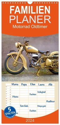 Familienplaner 2024 - Motorrad Oldtimer mit 5 Spalten (Wandkalender, 21 x 45 cm) CALVENDO