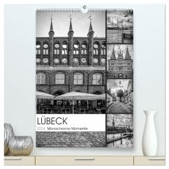 LÜBECK Monochrome Momente (hochwertiger Premium Wandkalender 2024 DIN A2 hoch), Kunstdruck in Hochglanz - Viola, Melanie
