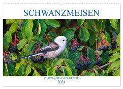 Schwanzmeisen (Wandkalender 2024 DIN A2 quer), CALVENDO Monatskalender - Jäger, Anette
