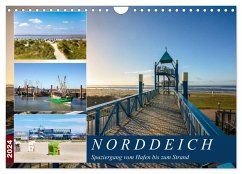 Norddeich Spaziergang vom Hafen bis zum Strand (Wandkalender 2024 DIN A4 quer), CALVENDO Monatskalender - Dreegmeyer, A.