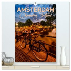 AMSTERDAM Charmantes Stadtherz (hochwertiger Premium Wandkalender 2024 DIN A2 hoch), Kunstdruck in Hochglanz