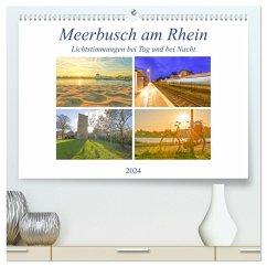 Meerbusch am Rhein - Lichtstimmungen bei Tag und bei Nacht (hochwertiger Premium Wandkalender 2024 DIN A2 quer), Kunstdruck in Hochglanz - Hackstein, Bettina