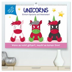 Unicorns. Einhorn-Sprüche und Weisheiten! (hochwertiger Premium Wandkalender 2024 DIN A2 quer), Kunstdruck in Hochglanz - Hurley, Rose