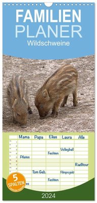 Familienplaner 2024 - Wildschweine mit 5 Spalten (Wandkalender, 21 x 45 cm) CALVENDO - Berg, Martina