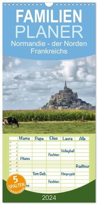 Familienplaner 2024 - Normandie - der Norden Frankreichs mit 5 Spalten (Wandkalender, 21 x 45 cm) CALVENDO
