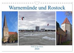 Warnemünde und Rostock, Perlen an der Ostsee (Wandkalender 2024 DIN A4 quer), CALVENDO Monatskalender